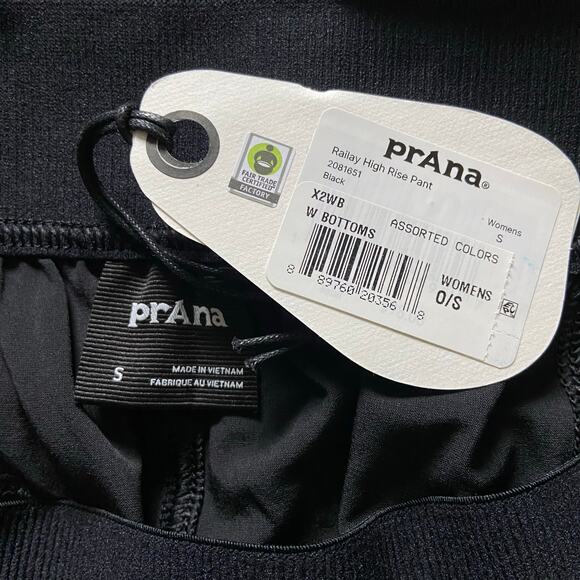 Prana Railay High Rise Pant Women's S Black Relaxed Straight Leg Pull On UPF 50+ - Picture 7 of 13